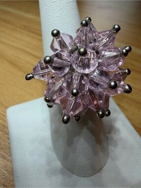 Pink Cluster costume Statement Ring